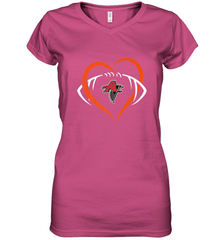 NFLAtlanta Falcons Heart Love Football Women's V-Neck T-Shirt Women's V-Neck T-Shirt - belovedtshirt