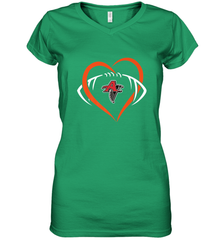 NFLAtlanta Falcons Heart Love Football Women's V-Neck T-Shirt Women's V-Neck T-Shirt - belovedtshirt