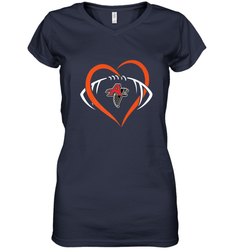 NFLAtlanta Falcons Heart Love Football Women's V-Neck T-Shirt