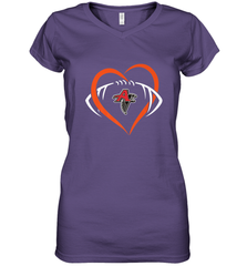 NFLAtlanta Falcons Heart Love Football Women's V-Neck T-Shirt Women's V-Neck T-Shirt - belovedtshirt