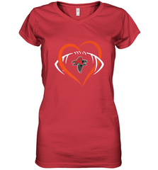 NFLAtlanta Falcons Heart Love Football Women's V-Neck T-Shirt Women's V-Neck T-Shirt - belovedtshirt