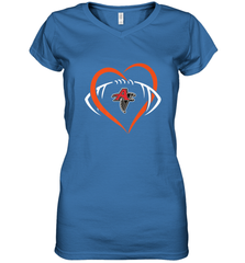 NFLAtlanta Falcons Heart Love Football Women's V-Neck T-Shirt Women's V-Neck T-Shirt - belovedtshirt