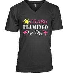 Crazy Pink Flamingo Lady Men's V-Neck Men's V-Neck - belovedtshirt