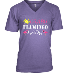 Crazy Pink Flamingo Lady Men's V-Neck Men's V-Neck - belovedtshirt
