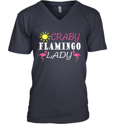 Crazy Pink Flamingo Lady Men's V-Neck
