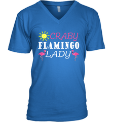 Crazy Pink Flamingo Lady Men's V-Neck Men's V-Neck - belovedtshirt