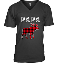 Papa Moose Red Plaid Christmas Pajama Men's V-Neck Men's V-Neck - belovedtshirt