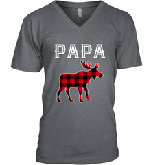 Papa Moose Red Plaid Christmas Pajama Men's V-Neck Men's V-Neck - belovedtshirt