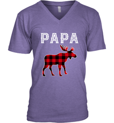 Papa Moose Red Plaid Christmas Pajama Men's V-Neck Men's V-Neck - belovedtshirt