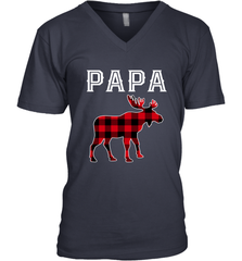 Papa Moose Red Plaid Christmas Pajama Men's V-Neck Men's V-Neck - belovedtshirt