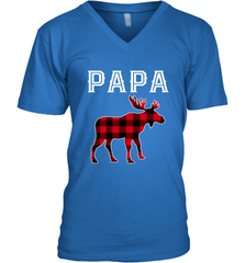 Papa Moose Red Plaid Christmas Pajama Men's V-Neck Men's V-Neck - belovedtshirt