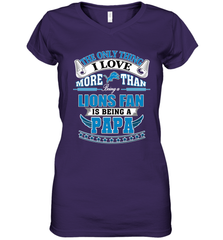NFL The Only Thing I Love More Than Being A Detroit Lions Fan Is Being A Papa Football Women's V-Neck T-Shirt Women's V-Neck T-Shirt - belovedtshirt