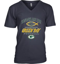 Sundays Are For Jesus and Green Bay Funny Christian Football 1 Men's V-Neck