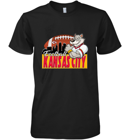 NFL Kansas City Football Logo Skyline Cityscape Men's Premium T-Shirt Men's Premium T-Shirt / Black / XS Men's Premium T-Shirt - belovedtshirt