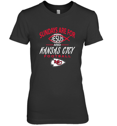 Sundays Are For Jesus and Kansas City Funny Football Women's Premium T-Shirt