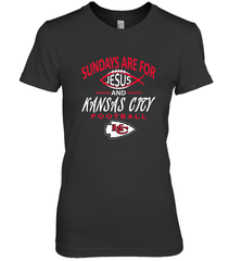 Sundays Are For Jesus and Kansas City Funny Football Women's Premium T-Shirt Women's Premium T-Shirt - belovedtshirt