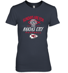 Sundays Are For Jesus and Kansas City Funny Football Women's Premium T-Shirt Women's Premium T-Shirt - belovedtshirt