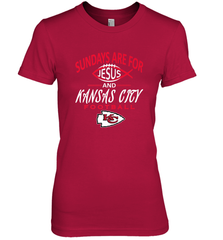 Sundays Are For Jesus and Kansas City Funny Football Women's Premium T-Shirt Women's Premium T-Shirt - belovedtshirt