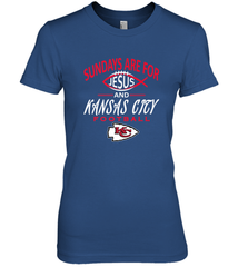 Sundays Are For Jesus and Kansas City Funny Football Women's Premium T-Shirt Women's Premium T-Shirt - belovedtshirt