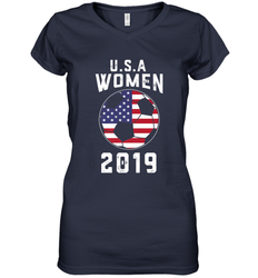 USA United States Women 2019 Soccer US Futbol Women's V-Neck T-Shirt