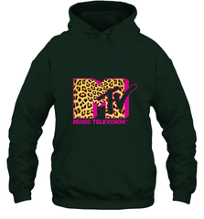 MTV Logo Leopard Print Hooded Sweatshirt Hooded Sweatshirt - belovedtshirt