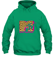 MTV Logo Leopard Print Hooded Sweatshirt Hooded Sweatshirt - belovedtshirt