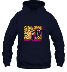 MTV Logo Leopard Print Hooded Sweatshirt Hooded Sweatshirt - belovedtshirt
