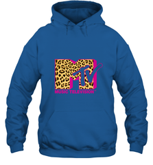 MTV Logo Leopard Print Hooded Sweatshirt Hooded Sweatshirt - belovedtshirt
