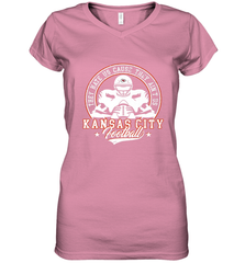 Vintage NFL Kansas City Football Logo Women's V-Neck T-Shirt Women's V-Neck T-Shirt - belovedtshirt
