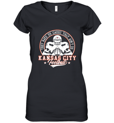 Vintage NFL Kansas City Football Logo Women's V-Neck T-Shirt