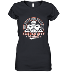 Vintage NFL Kansas City Football Logo Women's V-Neck T-Shirt Women's V-Neck T-Shirt - belovedtshirt