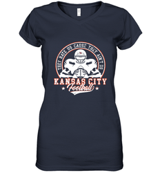 Vintage NFL Kansas City Football Logo Women's V-Neck T-Shirt