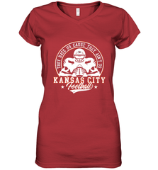 Vintage NFL Kansas City Football Logo Women's V-Neck T-Shirt Women's V-Neck T-Shirt - belovedtshirt