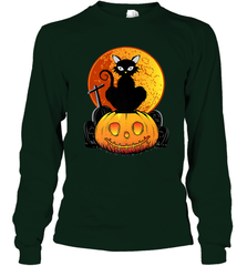 Happy Halloween Spooky Pumpkins Black Cat For Women Long Sleeve T-Shirt Long Sleeve T-Shirt - belovedtshirt