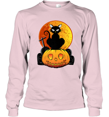 Happy Halloween Spooky Pumpkins Black Cat For Women Long Sleeve T-Shirt Long Sleeve T-Shirt - belovedtshirt