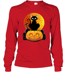 Happy Halloween Spooky Pumpkins Black Cat For Women Long Sleeve T-Shirt Long Sleeve T-Shirt - belovedtshirt