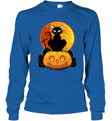 Happy Halloween Spooky Pumpkins Black Cat For Women Long Sleeve T-Shirt Long Sleeve T-Shirt - belovedtshirt
