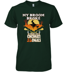 Broom Broke So I Became A fan of Cincinnati Bengals Halloween Costume Men's Premium T-Shirt Men's Premium T-Shirt - belovedtshirt