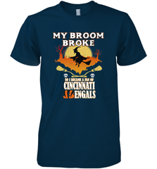 Broom Broke So I Became A fan of Cincinnati Bengals Halloween Costume Men's Premium T-Shirt Men's Premium T-Shirt - belovedtshirt