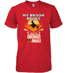 Broom Broke So I Became A fan of Cincinnati Bengals Halloween Costume Men's Premium T-Shirt Men's Premium T-Shirt - belovedtshirt