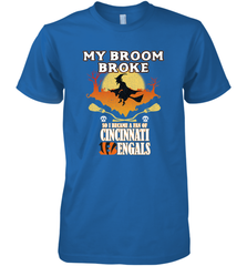 Broom Broke So I Became A fan of Cincinnati Bengals Halloween Costume Men's Premium T-Shirt Men's Premium T-Shirt - belovedtshirt