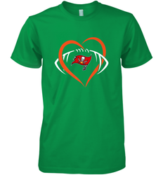 NFL Tampa Bay Buccaneers Heart Love Football Men's Premium T-Shirt