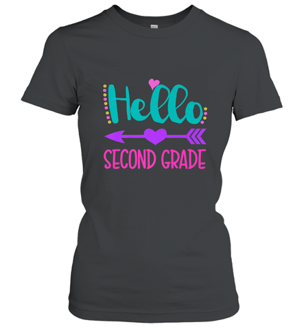 Hello Second Grade 2nd Grade Teachers Students Gift Women's T-Shirt Women's T-Shirt / Black / S Women's T-Shirt - belovedtshirt