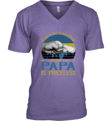 Being A Dad Is An Honor Being Papa Is Priceless Grandpa t Men's V-Neck Apparel - belovedtshirt