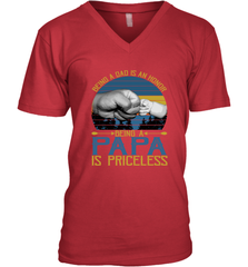 Being A Dad Is An Honor Being Papa Is Priceless Grandpa t Men's V-Neck Apparel - belovedtshirt