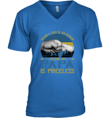 Being A Dad Is An Honor Being Papa Is Priceless Grandpa t Men's V-Neck Apparel - belovedtshirt