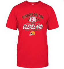 Sundays Are For Jesus and Cleveland Funny Christian Football Men's T-Shirt Men's T-Shirt - belovedtshirt