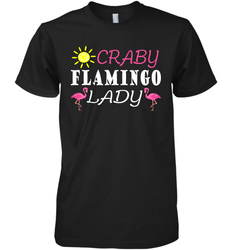 Crazy Pink Flamingo Lady Men's Premium T-Shirt