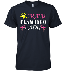 Crazy Pink Flamingo Lady Men's Premium T-Shirt Men's Premium T-Shirt - belovedtshirt