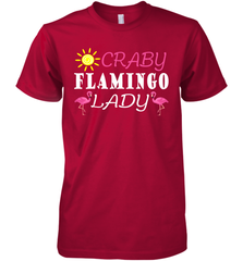 Crazy Pink Flamingo Lady Men's Premium T-Shirt Men's Premium T-Shirt - belovedtshirt